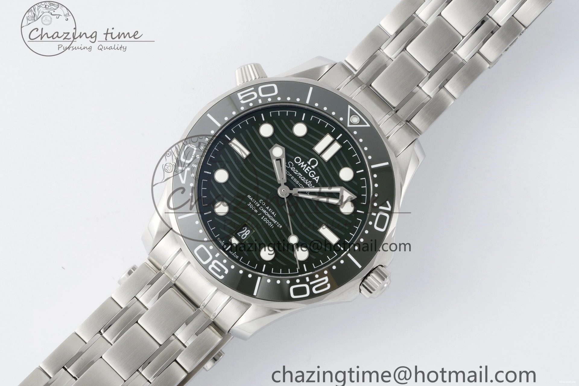 0110 Seamaster Diver 300M VSF 1:1 Best Edition Green Ceramic Green Dial on SS Bracelet A8800 V Popular 7824